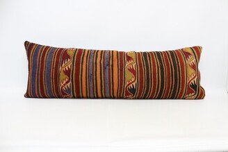 Body Pillow, Personalized Gift, Kilim Pillow Cover, Orange Striped Gift For The Home 1240