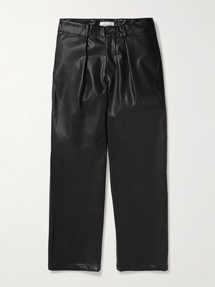 The Frankie Shop Baker Wide-Leg Pleated Faux Leather Trousers