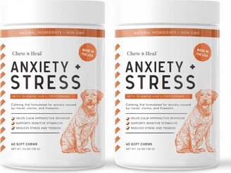 Chew + Heal Anxiety Calming Aid Supplement for Dogs - 120 Delicious Chews