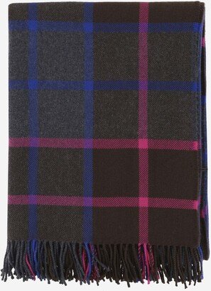 Wool Scarf With Check Pattern-AA