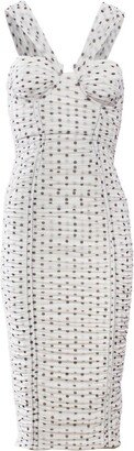 Polka-Dot Ruched Dress