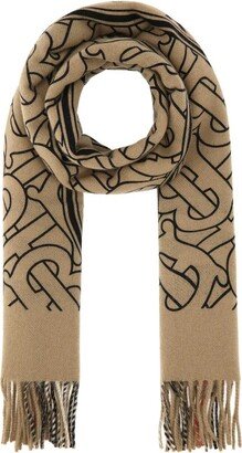 Monogram Jacquard Fringed Scarf-AA