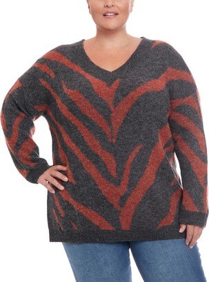 Plus Size V-neck Pullover Sweater