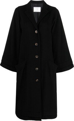 Embroidered-Logo Long Wide-Sleeves Coat