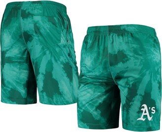 Men's Foco Green Oakland Athletics Tie-Dye Training Shorts