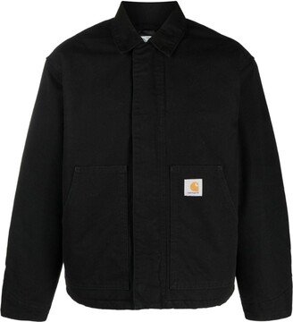 Logo-Patch Organic-Cotton Bomber Jacket