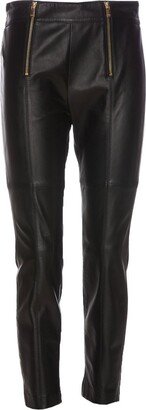 Stretched Cropped Leather Trousers