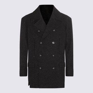 Black Virgin Wool And Cashmere Blend Coat