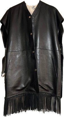 Leather cardi coat-AB