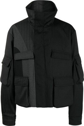 Two-Tone Striped Wool Jacket