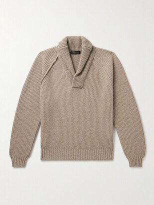 Archer Shawl-Collar Ribbed Cashmere Sweater