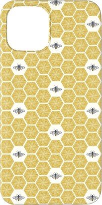 Custom Iphone Cases: Bees Stitched Honeycomb - Gold Phone Case, Slim Case, Matte, Iphone 11 Pro, Yellow