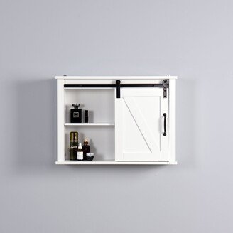 Siavonce Bathroom Wall Cabinet with 2 Adjustable Shelves Wooden Storage Cabinet - 27.16 x 7.8 x 19.68 inch