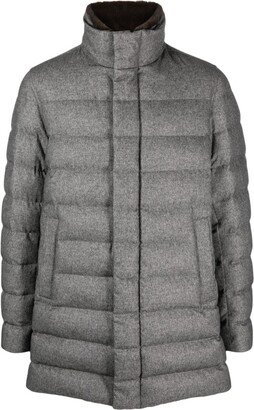 High-Neck Long-Sleeve Quilted Jacket