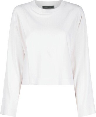 Fine-Knit Round-Neck Top