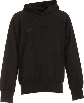 Logo-Embellished Elasticated Hem Hoodie