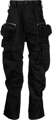 Satin Cargo Tapered Trousers