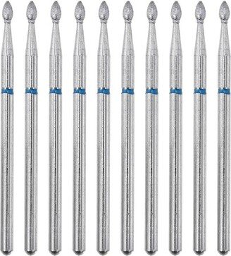 Unique Bargains Emery Nail Drill Bits Set for Acrylic Nails 3/32 Inch Nail Art Tools 44.1mm Length Blue 10 Pcs