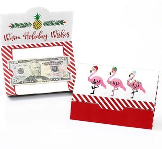 Big Dot Of Happiness Flamingle Bells - Tropical Christmas Party Money & Gift Card Holders - Set of 8