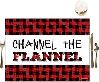 Big Dot Of Happiness Lumberjack - Channel The Flannel - Party Table Decor Plaid Party Placemats 16 Ct