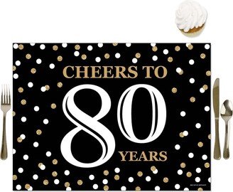 Big Dot Of Happiness Adult 80th Birthday - Gold - Party Table Decorations - Birthday Placemats 16 Ct