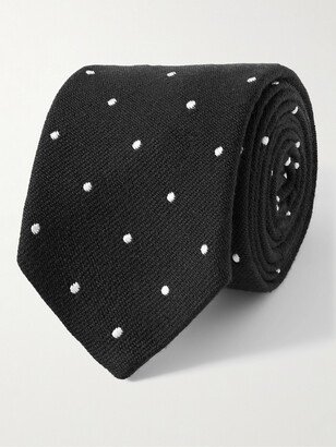 8cm Polka-Dot Wool and Silk-Blend Tie-AA