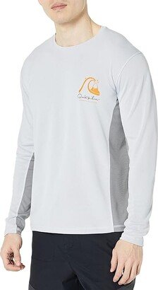 Quiksilver Waterman Bamboo Check 2 Long Sleeve Surf Tee (White) Men's Swimwear