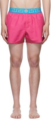 Pink Polyester Swim Shorts