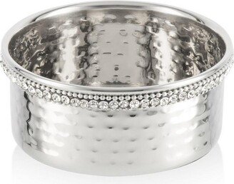 Stainless Steel Wine Coaster with Crystal Bead Edge, 4D