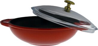 7In French Enameled Cast Iron Wok