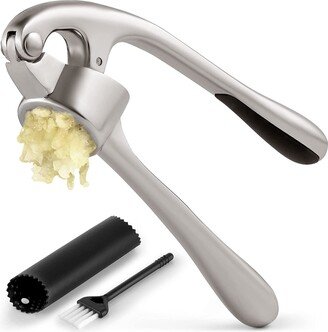 Easy to Squeeze Professional Grade Garlic Press and Peeler Set