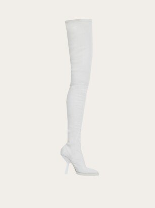 Woman Stretch thigh-high boots Optic white