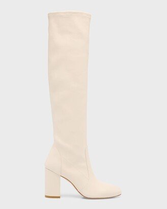 Anja Stretch Leather Knee Boots