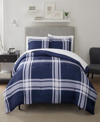 Simply Clean Jax Plaid Microbial-Resistant 5-Piece Complete Bedding Set, Twin/Twin Xl