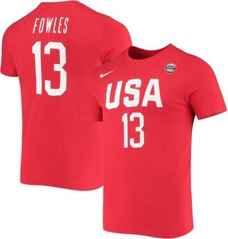 Women's Sylvia Fowles Usa Basketball Red Name and Number Performance T-shirt