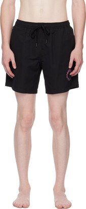 Black Printed Swim Shorts-AE