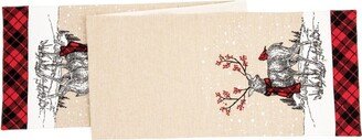 Deer Embroidered and Printed Table Runner