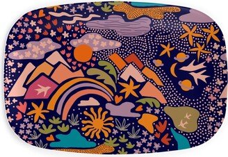 Serving Platters: Outdoor Adventure - Dark Blue Serving Platter, Multicolor