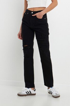 Women's Medium Wash 90s Full Length Denim Jeans