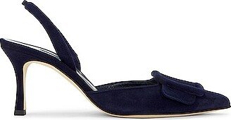 Maysli 70 Suede Slingback In Navy in Navy