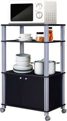 Bakers Rack Microwave Stand Rolling Storage Cart - See Details