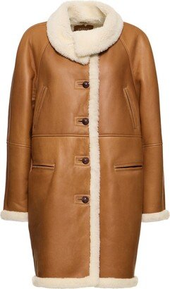 Astana leather & shearling coat