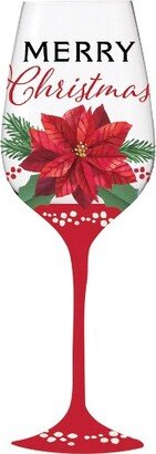 Stemmed Wine Glass, 17 oz., w/ Box ,Christmas Joy