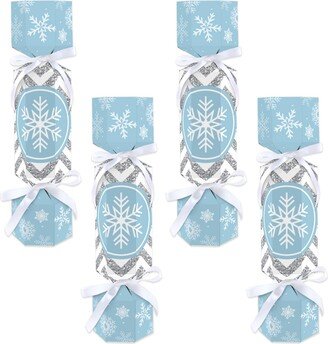 Big Dot Of Happiness Winter Wonderland - No Snap Snowflake Party - Diy Cracker Boxes - 12 Ct