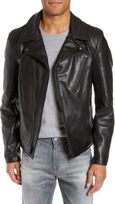 Waxy Cowhide Leather Moto Jacket