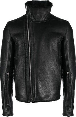 Faux-Fur Lining Leather Jacket