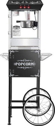 Great Northern Popcorn 8 oz. Electric Countrertop Classic Style Popcorn Machine and Cart - Black