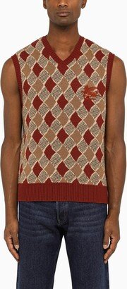 Multicoloured wool waistcoat