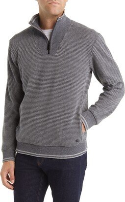 Stripe Quarter Zip Sweater