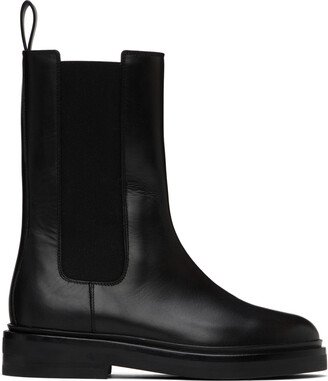 Black Leather Chelsea Boots-AD